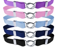 Ceinture élastique ajustable à boucle simple en alliage pour femme et homme, idéale pour les tenues décontractées et les jeans