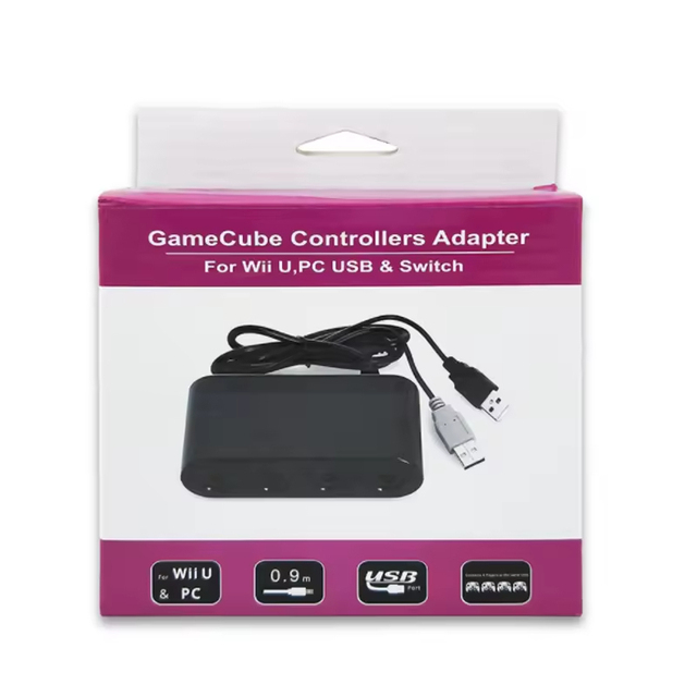 4-Port USB Adapter for GameCube GC Controller Converter Compatible for Nintendo Switch/NGC/Wii U/PC