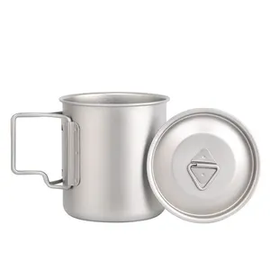 Gobelet de camping <span class=keywords><strong>en</strong></span> titane de qualité supérieure 750 ml pour la randonnée <span class=keywords><strong>en</strong></span> plein air et les voyages avec couvercle anti-fuite, léger et durable - Product Image 3
