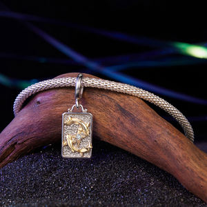 12 Zodiac Charms 925 Sterling Silber 18 Karat Gold Zweifarbiger Rechteck Anhänger Zodiac Const ellation Perlen für die Schmuck herstellung BSC1164 - Product Image 4