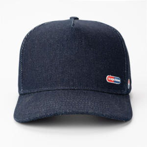 หมวกเบสบอล TCAP China Custom Denim 5 แผง ปีกโค้ง แต่งยางปะ พร้อมห่วงโลหะ - Product Image 2