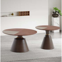 Table basse ronde moderne avec plateau en marbre, bois MDF épais, décorative pour la maison, la chambre à coucher, l'hôtel