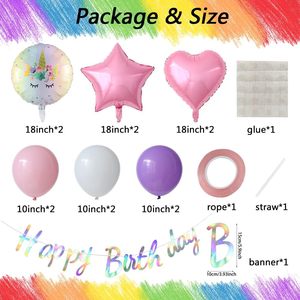 Set di Decorazioni per Festa di Compleanno a Tema Unicorno <span class=keywords><strong>con</strong></span> Grandi <span class=keywords><strong>Palloncini</strong></span> Unicorno <span class=keywords><strong>Arcobaleno</strong></span> ad Elio per Baby Shower e Compleanno - Product Image 3