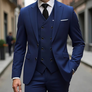 Traje de negocios informal de tres piezas de alta calidad <span class=keywords><strong>para</strong></span> <span class=keywords><strong>hombre</strong></span>, patrón Floral de talla grande, peinada antiestática, cuello mandarín, boda - Product Image 1