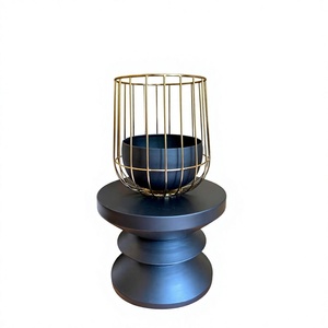 Modern Gold Plated Iron Plant Stand Black Pot Indoor Desktop Planter for Green Plants Minimalist Design Jaffs Exports JE2229 - Product Image 4