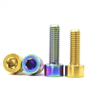 Hợp kim Titan Bu lông đầu hình trụ cho Xe máy điện sửa đổi Cốc đầy màu sắc mạ chân không và vít hình lục giác - Product Image 5