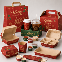 Boîte d'emballage personnalisée pour poulet de Noël, boîte à frites de poulet, boîte à nuggets, boîte à seau pour services de restauration, fabrication OEM
