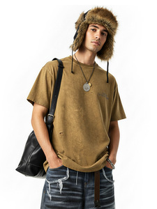 T-shirt streetwear oversize pour homme, coton vintage délavé à l'acide avec impression de citation « Don't Stop », mode urbaine - Product Image 6