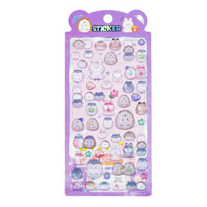 Autocollants 3D en cristal gaufré imperméable en PVC Autocollants mignons pour téléphone, oiseaux, hérissons, pandas, pingouins, décoration pour enfants - Product Image 1