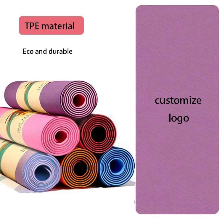 Amyup Haute qualité 2024 populaire tapis de fitness pilates tapis d'exercice personnalisé eco TPE antidérapant logo personnalisé fabricant de tapis de yoga