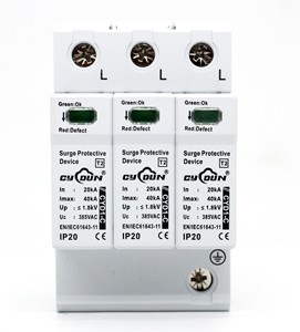 T2ป้องกันไฟกระชาก SPD แผงเซลล์แสงอาทิตย์ป้องกันฟ้าผ่าแบบกำหนดเองได้รับ<span class=keywords><strong>กา</strong></span>รออกแบบใหม่ - Product Image 1