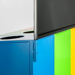 Thùng Rác Bên Trong Ngoài Trời Thùng Tái Chế Công Viên Kim Loại Thùng Rác Động Vật Khóa Chó Bằng Thép Không Gỉ Thùng Rác - Product Image 5