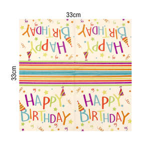 กระดาษเช็ดปากขายส่ง พิมพ์โลโก้ส่วนตัว สำหรับเครื่องดื่ม งานเลี้ยงวันเกิด ผลิตจากเยื่อไม้บริสุทธิ์ พิมพ์ลาย 2 ชั้น ขนาด 33x33 ซม. - Product Image 2