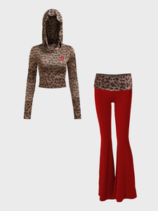 Completo da <span class=keywords><strong>donna</strong></span> Y2K personalizzato con felpa con cappuccio e zip, <span class=keywords><strong>tuta</strong></span> sportiva autunno/inverno, tinta unita, ricamato, con pantaloni a gamba larga svasati - Product Image 3