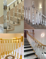 Rampe d'escalier en acrylique, style luxe léger, résistante à l'eau/à la rouille, design européen/esthétique, vente en gros, décorative