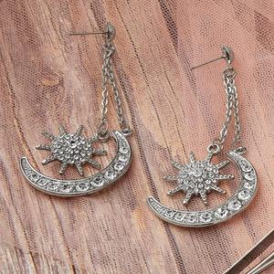 New Fashion Bohemian Trendy Wedding Pendant <b>Earrings</b> Long <b>Star</b> <b>Moon</b> Goddess Hexagonal Flower Pattern Parties Alloy Women's - Product Image 5