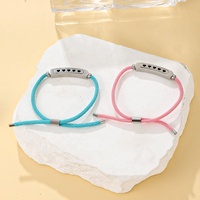 Yiwu Aceon Acier Inoxydable Coloré Nylon Corde Ajuster Fermeture Designer Bracelet Coeur Creux Incurvé Vis Bar Moustique Bracelet
