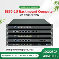Router Empresarial OEM 1U para Montaje en Rack, Intel B860, Intel Ultra 7 265K, Ultra 9 285K, 100G SFP+, 8L, pfSense, Mikrotik, CentOS, Firewall, VPN