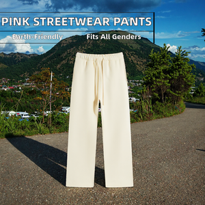 ผ้าแคนวาสคุณภาพสูง 100% ผ้าฝ้าย สไตล์ลำลอง วินเทจ ผ้าฟลีซ เป็นมิตรกับสิ่งแวดล้อม ระบายอากาศได้ดี เอวยางยืด ทรงกลาง เอวสูงปานกลาง พิมพ์ลายสกรีน - Product Image 2