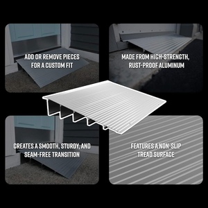 <span class=keywords><strong>Rampe</strong></span> de seuil modulaire autoportante en aluminium argenté - Product Image 3