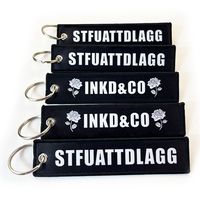 Creatieve duurzame op maat gemaakte logo borduurwerk sleutelhanger goedkope stoffen sleutelhanger metalen sleutelhanger blanco geborduurde sleutelhanger op maat gemaakte vorm