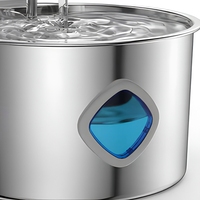 Fontaine à eau automatique pour chat et chien en acier inoxydable 3,2 L avec fenêtre de niveau d'eau, disponible en OEM