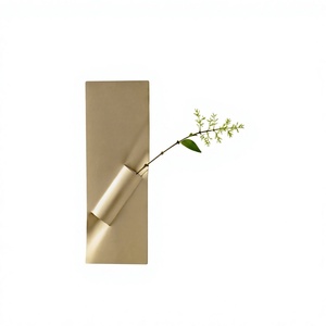 Luxury Stainless steel wall mounted <b>Vases</b> <b>Gold</b> Finish Decorative for home & office wedding centerpiece decoration - Product Image 1