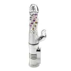 Vibratore a Coniglio, Dildo Realistico, Stimolatore Clitorideo, Massaggiatore Trasparente con Perline Rotanti, Giocattolo Sessuale Femminile - Product Image 5