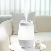 Humidificateur Électrique Ultrasonique à Brume Fraîche 2,5L Grande Capacité avec Lumière d'Ambiance pour Chambre, Chambre de Bébé, Hôtel, en Plastique, Garantie 1 An