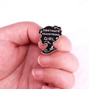 Insignia de oro al por mayor duro obstinado testarudo chica esmalte solapa Pin proveedor promocional alta calidad perfecto recuerdo - Product Image 4
