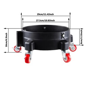 Chariot à roulettes robuste avec roues verrouillables - 360 °   Chariot pivotant pour seaux de lavage de <span class=keywords><strong>voiture</strong></span> de 2,5 à 5 gallons - Product Image 4