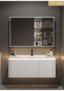 Bathroom Vanity Unit Two MDF Drawers Soft Closing Smart Mirror Water Resistant Ceramic Basin Koricini Wall-Mounted European - Product Image 3