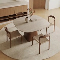 Ensemble de table à manger carrée moderne, simple, rétro, haut de gamme, en bois massif et ardoise, pour la maison et les restaurants, pour 4 personnes