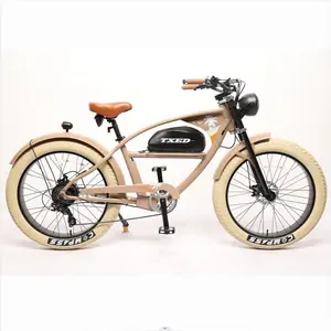 TXED chopper vintage buje trasero motor adulto e bicicleta ebike 26 pulgadas retro 48V eléctrico neumático gordo playa Cruiser bicicleta