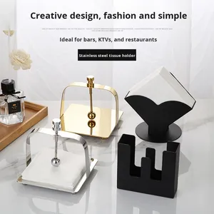 Porta Servilletas de Acero Inoxidable BAMBUS, Soporte Creativo para Papel, Base para Toallas, Porta Servilletas Cuadrado para Hotel y Restaurante - Product Image 3