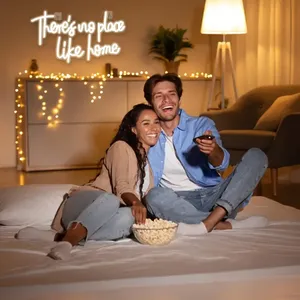 Señal de neón <span class=keywords><strong>LED</strong></span> "There's No Place Home" alimentada por USB, luz nocturna <span class=keywords><strong>Multicolor</strong></span> vibrante, decoración de pared, dormitorio, sala de estar, fiesta de boda, 5V - Product Image 6