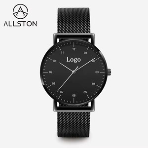 Orologio da Polso Allson Personalizzato, Nuovo, al Quarzo, Impermeabile, <span class=keywords><strong>di</strong></span> Lusso, in Acciaio Dorato, per Uomo, con il Mio Logo - Product Image 1