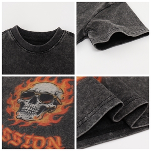 Conjunto de Camiseta y Pantalones Cortos con Lavado Ácido para Niños y Niñas, Ropa Personalizada para Niños Pequeños, Ropa de Calle de Verano, Conjuntos Deportivos Vintage - Product Image 4