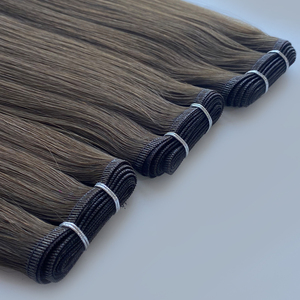 Extension Cinesi Vergini a Trama Piatta, Aspetto <span class=keywords><strong>Naturale</strong></span>, Lunga Durata, Volume Duraturo, Doppio Filamento, Colore Marrone Bellissimo, 14-24 Pollici - Product Image 3
