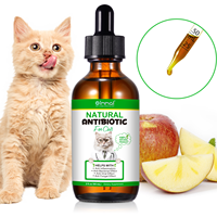 OIMMAI Antibiotiques à saveur de poulet pour chat, anti-allergie naturelle, antibactérienne fongique, pour chat, 60ml