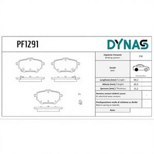 Juego de Pastillas de Freno Traseras DYNAS PF1291 para CROSS 1.5 HYBRID Italia - Product Image 1