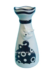 Moderno in bianco e nero gatto decalcomania della porcellana alto vaso di fiori <span class=keywords><strong>vasi</strong></span> decorativi per alberghi - Product Image 2