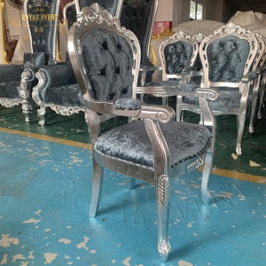 Chaise Mariage Royal Trône Chaises Fauteuils de Salle à Manger en Bois Chaise Classique <span class=keywords><strong>Baroque</strong></span> Côté Trône Chaises pour Salle à Manger Événements - Product Image 2