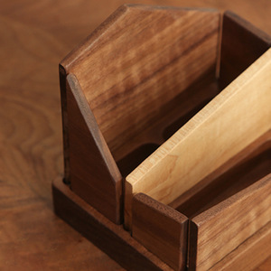 <b>Solid</b> Black Walnut <b>Wood</b> <b>Desk</b> Organizer Multi Functional Pen Holder Name Card Storage Box Office Stationery Set - Product Image 3