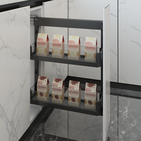 ARTSTEEL Panier latéral coulissant moderne et écologique à 2 niveaux, 200 mm, glissière silencieuse, multifonction, pour armoire étroite, rangement de cuisine