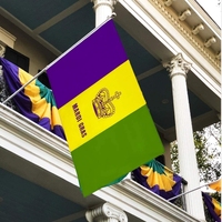Bandera de Mardi Gras para fiesta, Cartel de la corona de los Reyes, para decoración de Carnaval feliz, 3x5 pulgadas