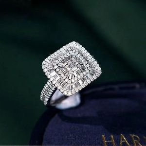 Xinfly Oem Odm Fine Jewelry Natural Diamond 0.85CTW Pure 18k Solid Gold Luxury Exquisite Square Lady <b>Finger</b> Wedding <b>Ring</b> Design - Product Image 5