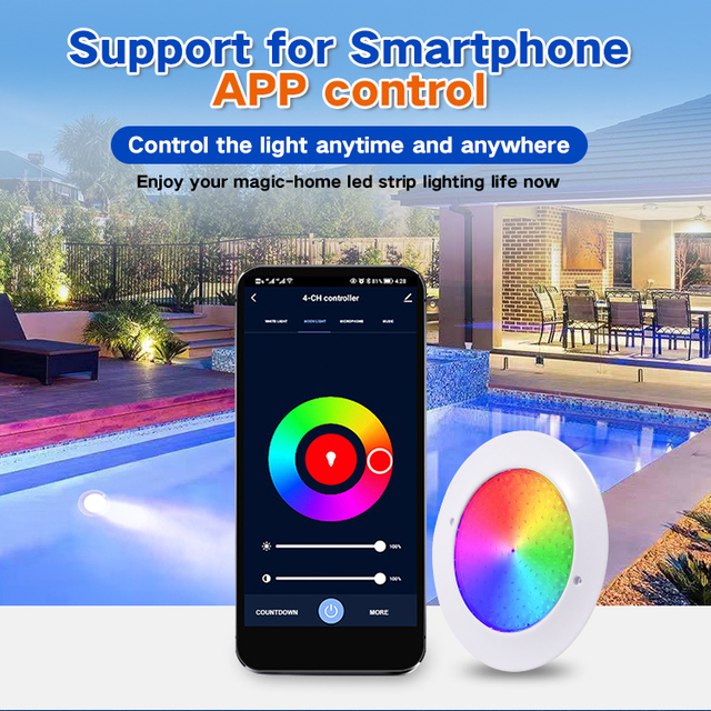 New Factory Pool Lights 12V AC Ip68 Waterproof Flat Resin Filled Underwater Led Rgb Swimming Pool Light