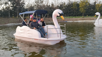 Bateau à pédales pour parc aquatique, bateaux à pédales en PE, bateau à pédales cygne flamant rose