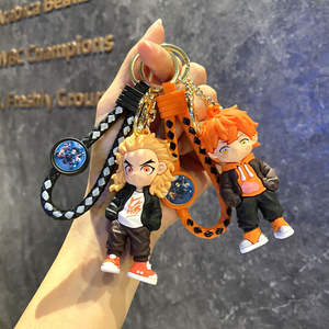 Porte-clés en silicone Demon <span class=keywords><strong>Tanjiro</strong></span> Nezuko, pendentif 3D dessin animé pour sac à dos, porte-clés de voiture, <span class=keywords><strong>petit</strong></span> cadeau, vente en gros - Product Image 2